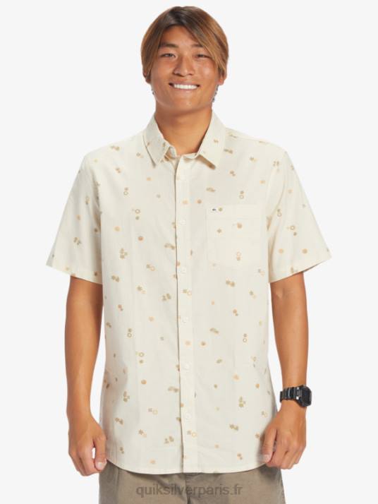 Hommes Quiksilver chemise à manches courtes rave paisible D6PT590 bouleau pacifique rave ss