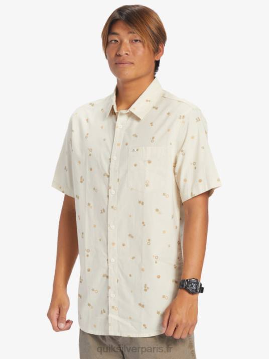 Hommes Quiksilver chemise à manches courtes rave paisible D6PT590 bouleau pacifique rave ss