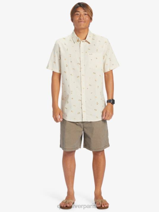 Hommes Quiksilver chemise à manches courtes rave paisible D6PT590 bouleau pacifique rave ss