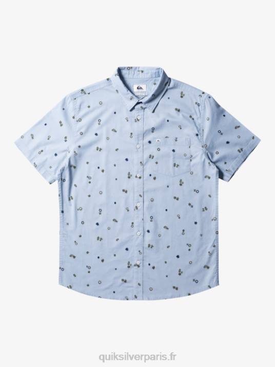 Hommes Quiksilver chemise à manches courtes rave paisible D6PT591 rave paisible bleu céleste s