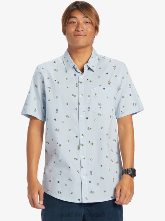 Hommes Quiksilver chemise à manches courtes rave paisible D6PT591 rave paisible bleu céleste s