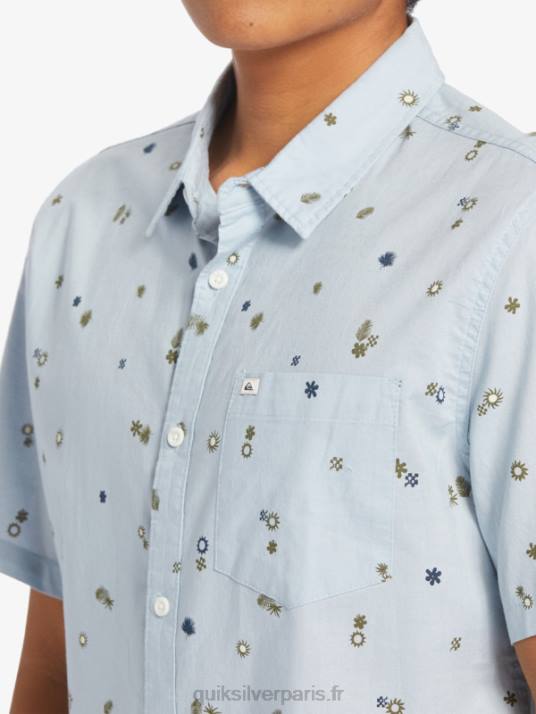 Hommes Quiksilver chemise à manches courtes rave paisible D6PT591 rave paisible bleu céleste s