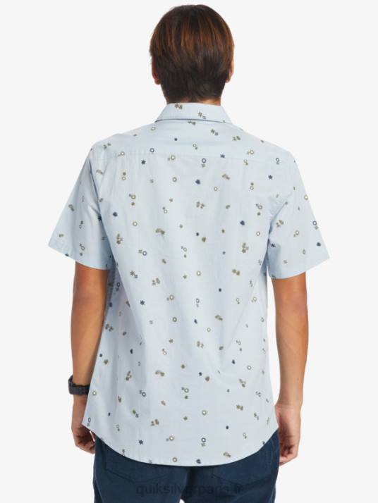 Hommes Quiksilver chemise à manches courtes rave paisible D6PT591 rave paisible bleu céleste s