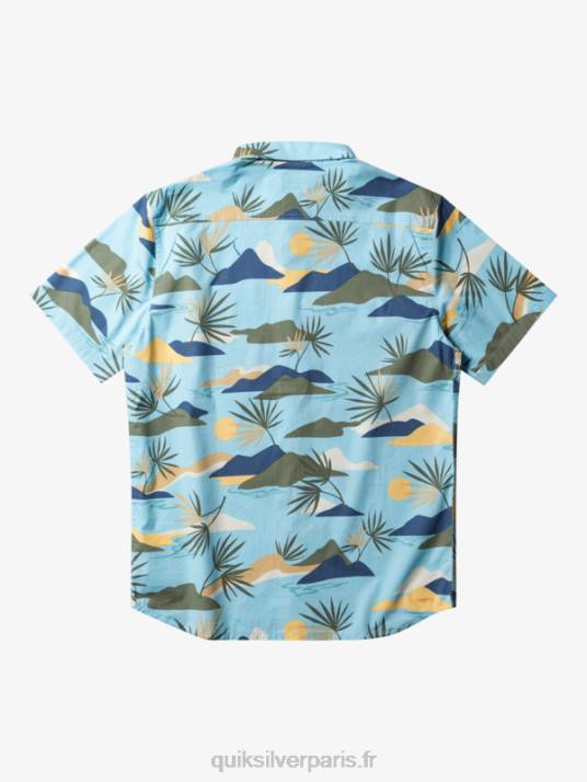 Hommes Quiksilver chemise à manches courtes slow dazed D6PT665 bleu ciel slow daze ss