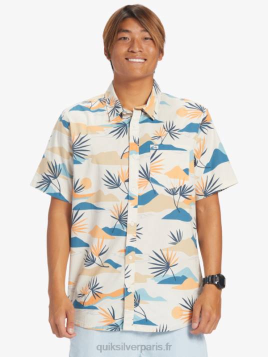 Hommes Quiksilver chemise à manches courtes slow dazed D6PT666 bouleau slow daze ss