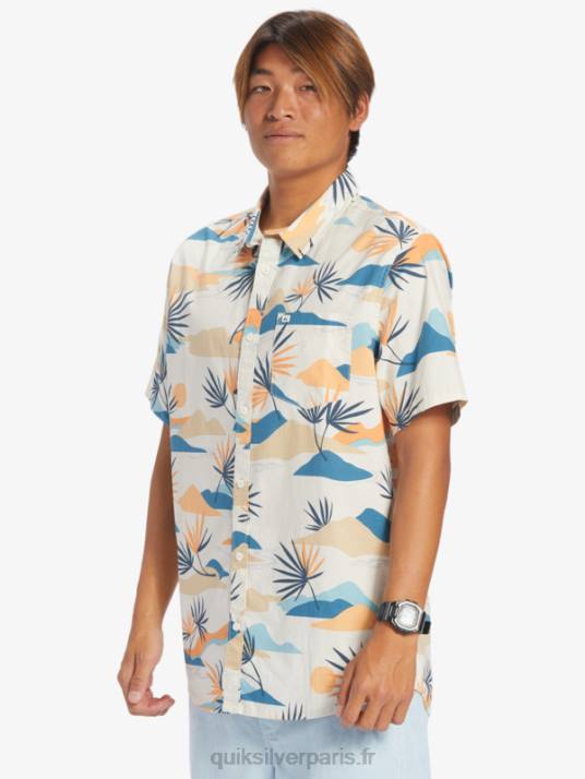 Hommes Quiksilver chemise à manches courtes slow dazed D6PT666 bouleau slow daze ss