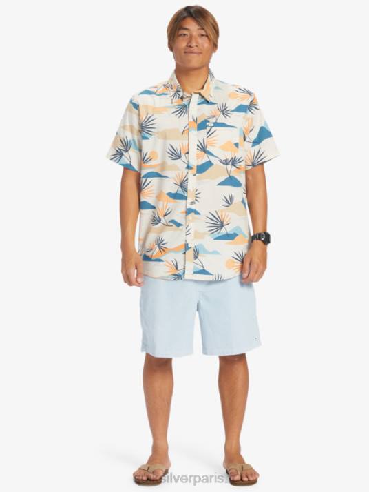 Hommes Quiksilver chemise à manches courtes slow dazed D6PT666 bouleau slow daze ss