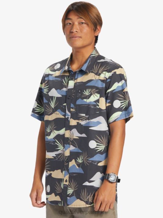 Hommes Quiksilver chemise à manches courtes slow dazed D6PT667 tarmac slow daze ss