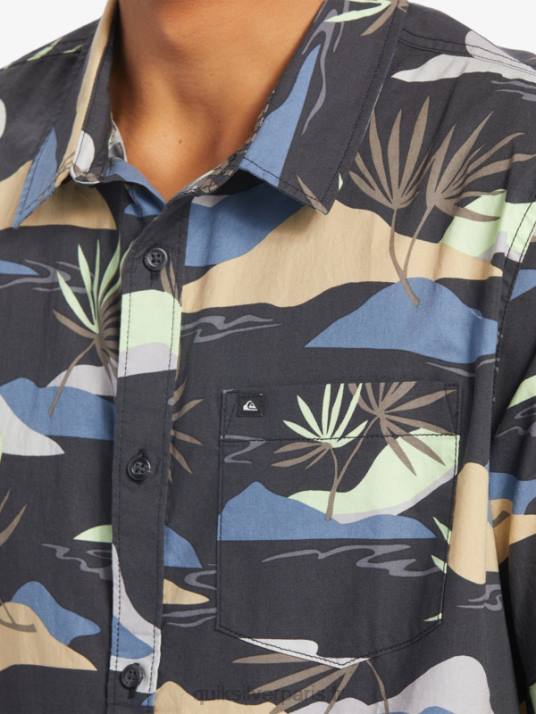 Hommes Quiksilver chemise à manches courtes slow dazed D6PT667 tarmac slow daze ss