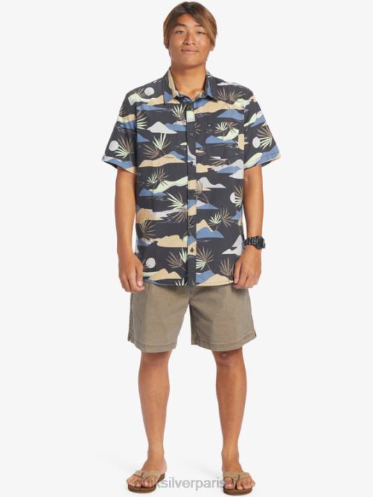 Hommes Quiksilver chemise à manches courtes slow dazed D6PT667 tarmac slow daze ss