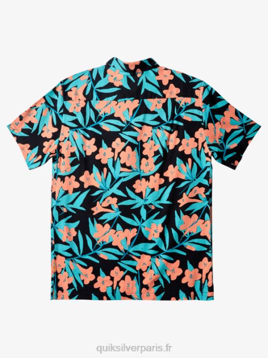 Hommes Quiksilver chemise à manches courtes waterman around bush D6PT474 noir autour du buisson
