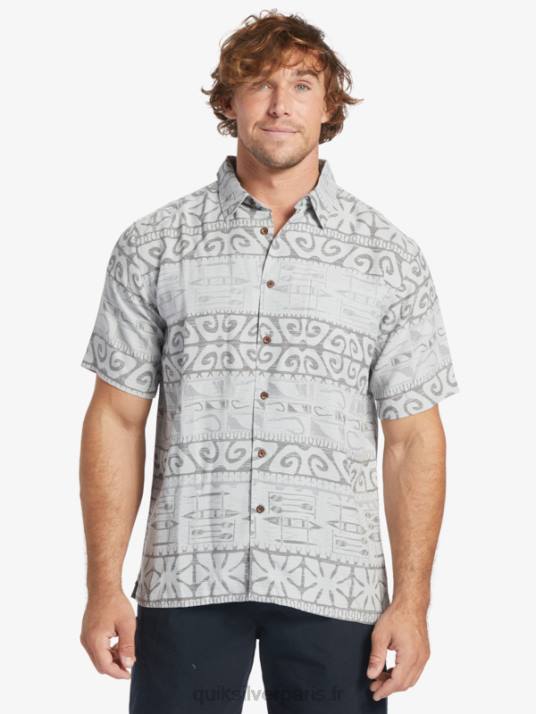 Hommes Quiksilver chemise à manches courtes waterman at trees D6PT292 brume du port aux arbres
