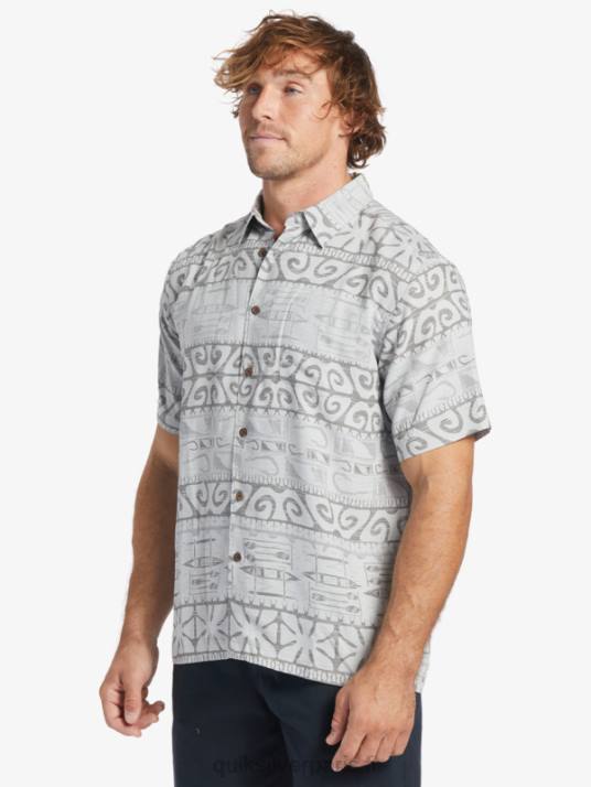 Hommes Quiksilver chemise à manches courtes waterman at trees D6PT292 brume du port aux arbres