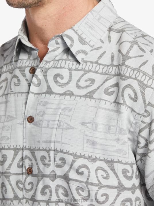 Hommes Quiksilver chemise à manches courtes waterman at trees D6PT292 brume du port aux arbres
