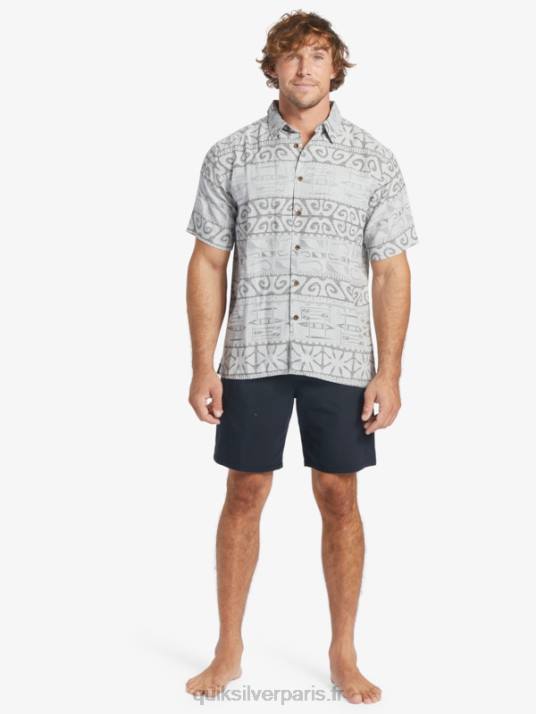 Hommes Quiksilver chemise à manches courtes waterman at trees D6PT292 brume du port aux arbres