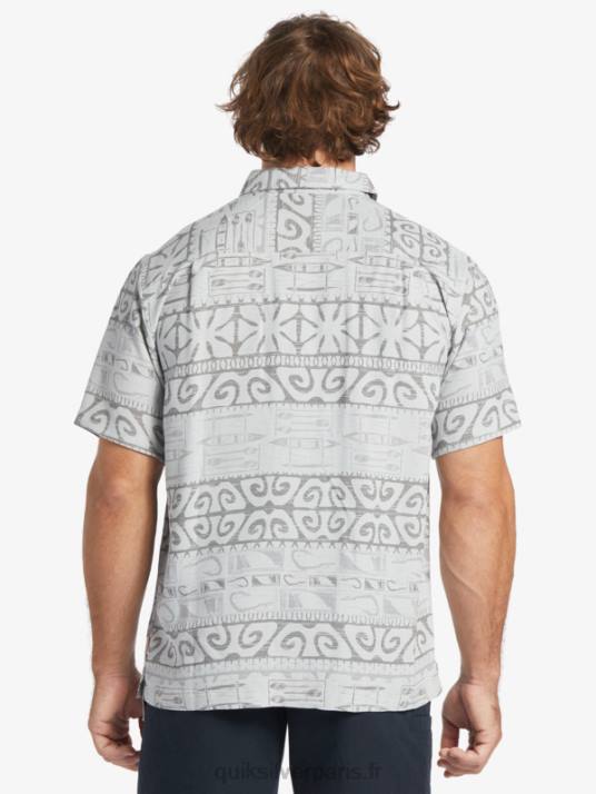 Hommes Quiksilver chemise à manches courtes waterman at trees D6PT292 brume du port aux arbres