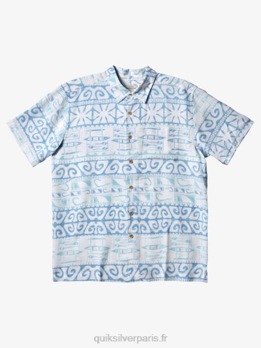 Hommes Quiksilver chemise à manches courtes waterman at trees D6PT293 crépuscule bleu aux arbres