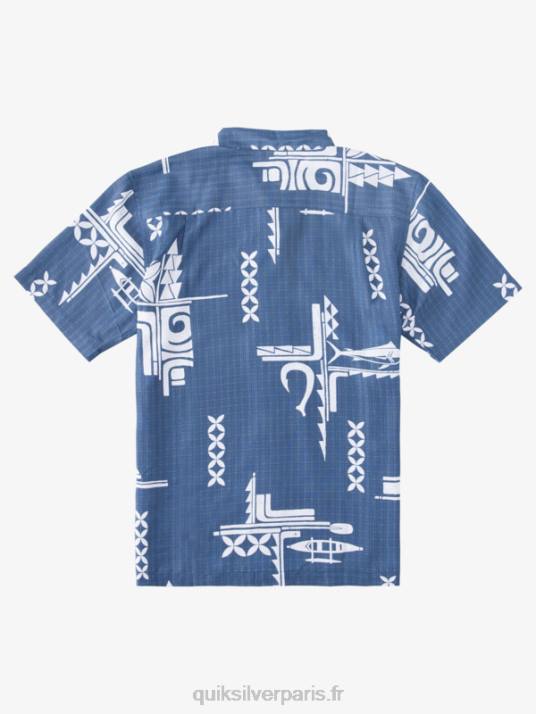 Hommes Quiksilver chemise à manches courtes waterman big catch D6PT862 enseigne bleue grosse prise