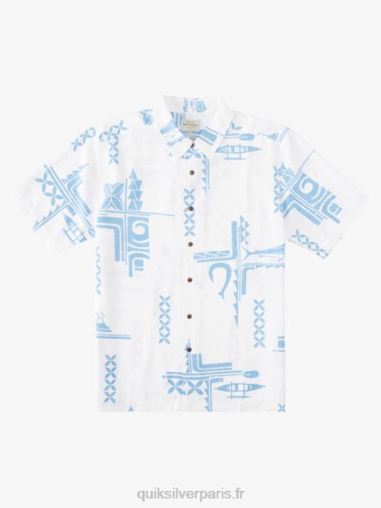 Hommes Quiksilver chemise à manches courtes waterman big catch D6PT864 grosse prise bleu crépuscule