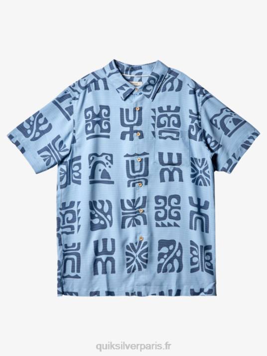 Hommes Quiksilver chemise à manches courtes waterman channel paddle D6PT457 pagaie de canal bleu crépuscule