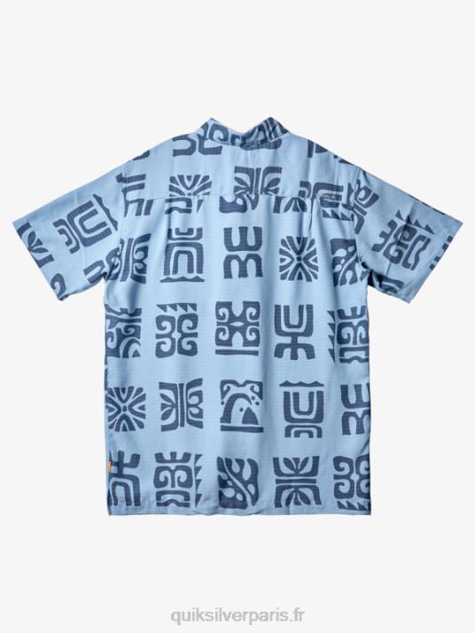 Hommes Quiksilver chemise à manches courtes waterman channel paddle D6PT457 pagaie de canal bleu crépuscule