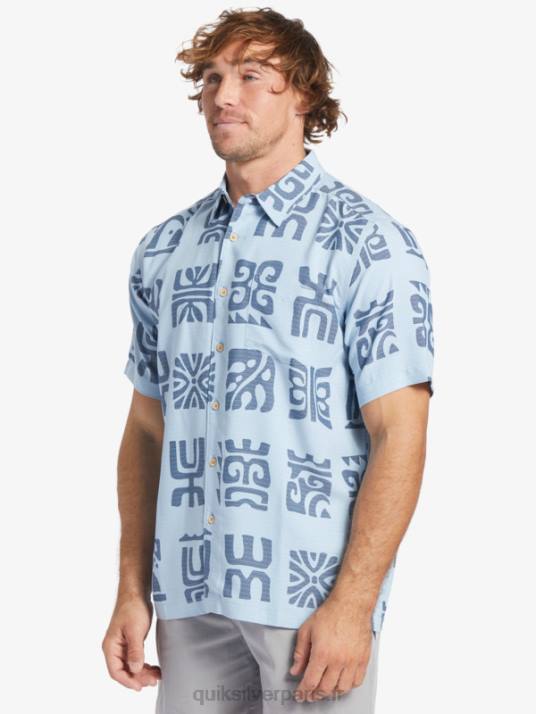 Hommes Quiksilver chemise à manches courtes waterman channel paddle D6PT457 pagaie de canal bleu crépuscule