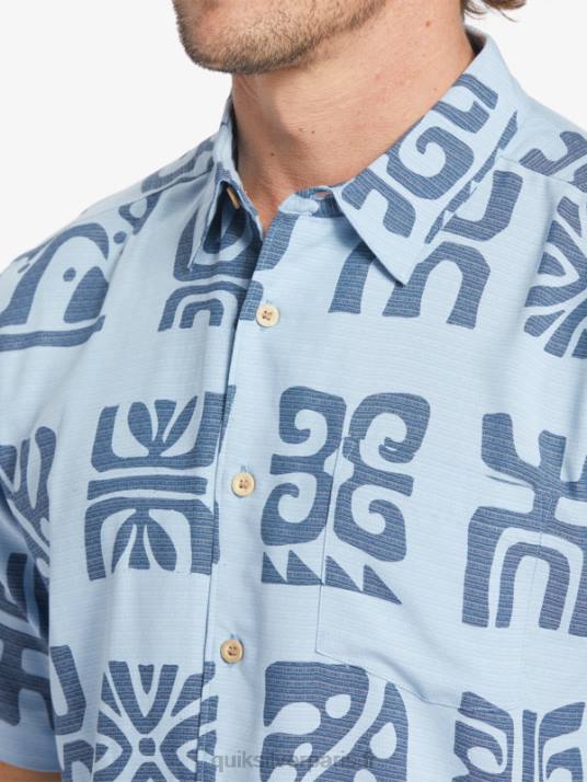 Hommes Quiksilver chemise à manches courtes waterman channel paddle D6PT457 pagaie de canal bleu crépuscule