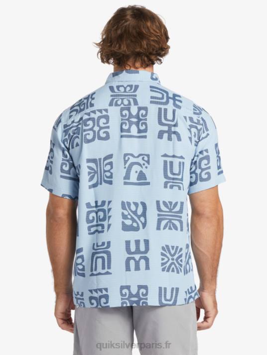 Hommes Quiksilver chemise à manches courtes waterman channel paddle D6PT457 pagaie de canal bleu crépuscule