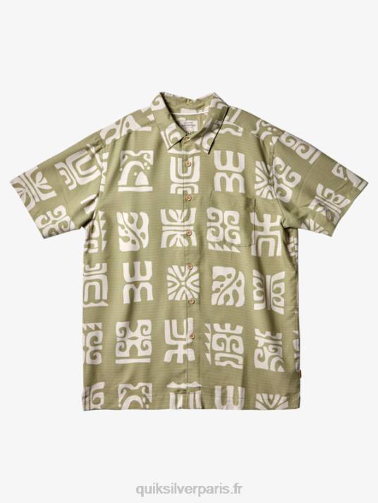 Hommes Quiksilver chemise à manches courtes waterman channel paddle D6PT458 pagaie de canal de thé