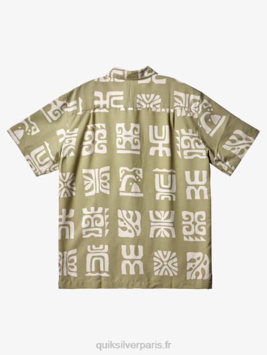 Hommes Quiksilver chemise à manches courtes waterman channel paddle D6PT458 pagaie de canal de thé