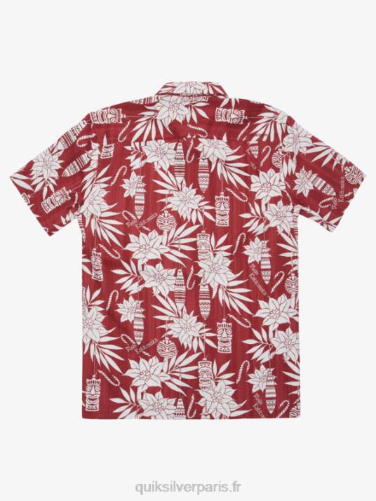 Hommes Quiksilver chemise à manches courtes waterman holiday time D6PT1796 le temps des fêtes du palissandre