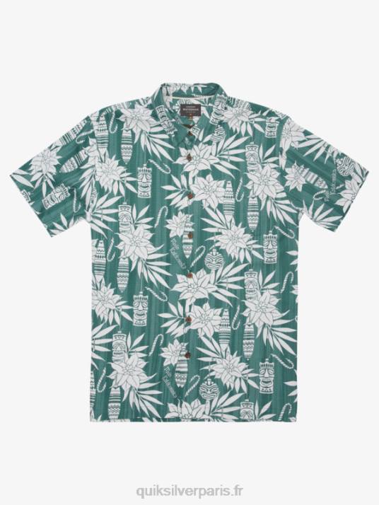 Hommes Quiksilver chemise à manches courtes waterman holiday time D6PT1797 le temps des vacances du pin fumé
