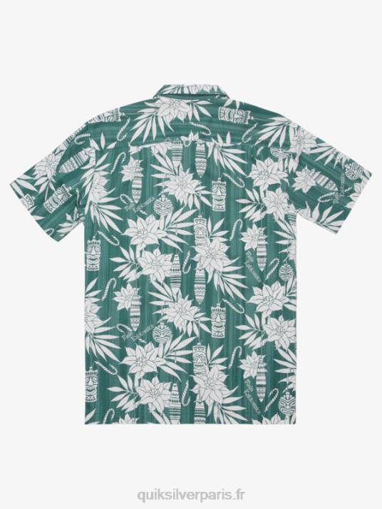 Hommes Quiksilver chemise à manches courtes waterman holiday time D6PT1797 le temps des vacances du pin fumé