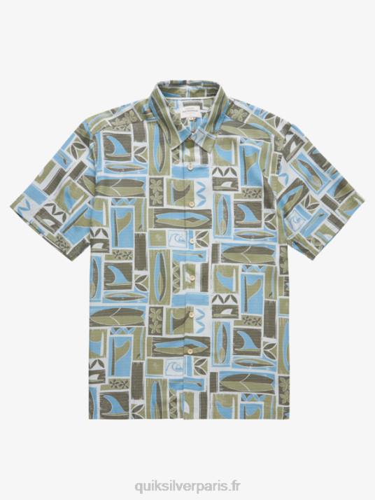 Hommes Quiksilver chemise à manches courtes waterman kapua D6PT1890 Kapua aux olives poussiéreuses
