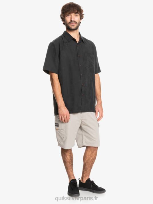 Hommes Quiksilver chemise à manches courtes waterman kelpies bay D6PT1357 noir