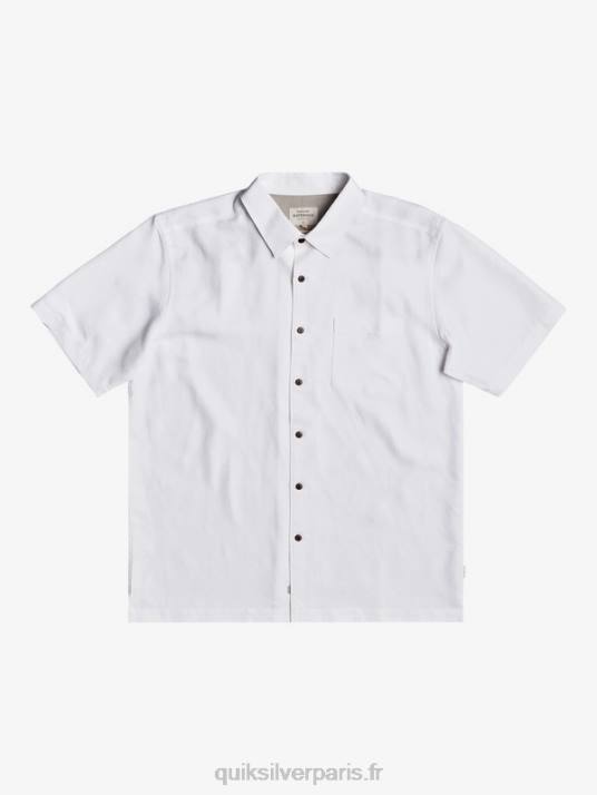 Hommes Quiksilver chemise à manches courtes waterman kelpies bay D6PT1358 blanc