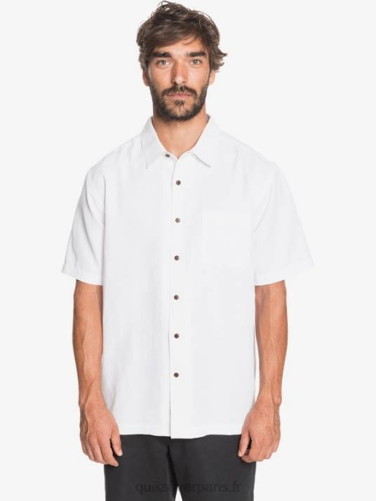 Hommes Quiksilver chemise à manches courtes waterman kelpies bay D6PT1358 blanc