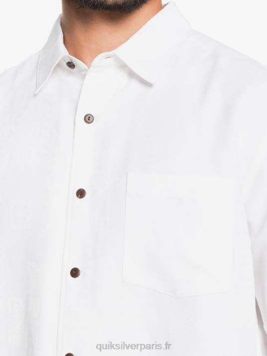 Hommes Quiksilver chemise à manches courtes waterman kelpies bay D6PT1358 blanc