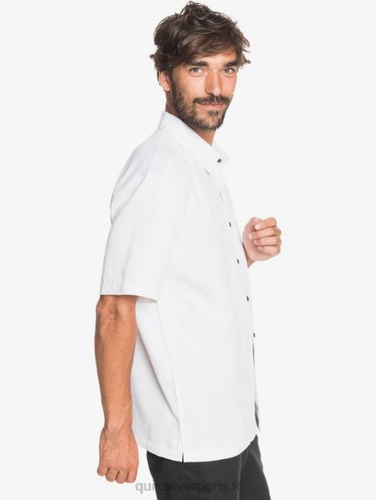 Hommes Quiksilver chemise à manches courtes waterman kelpies bay D6PT1358 blanc