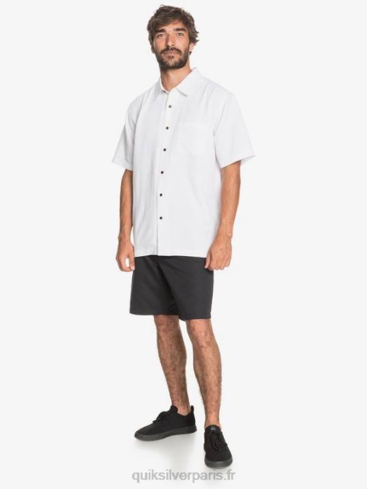 Hommes Quiksilver chemise à manches courtes waterman kelpies bay D6PT1358 blanc