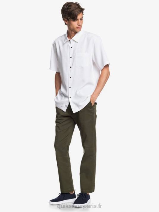 Hommes Quiksilver chemise à manches courtes waterman kelpies bay D6PT1358 blanc