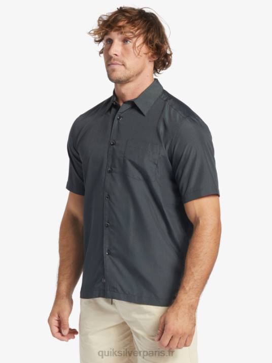 Hommes Quiksilver chemise à manches courtes waterman kings cliff D6PT283 falaise des rois noirs