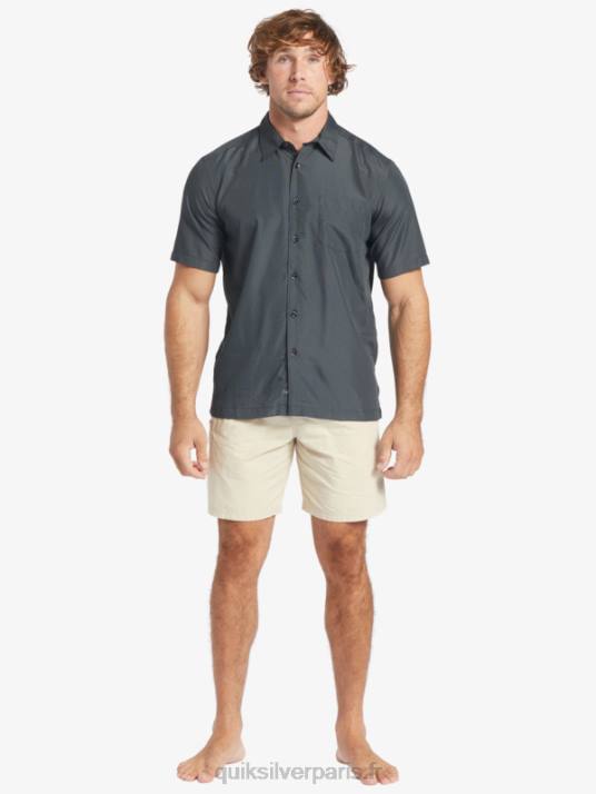 Hommes Quiksilver chemise à manches courtes waterman kings cliff D6PT283 falaise des rois noirs