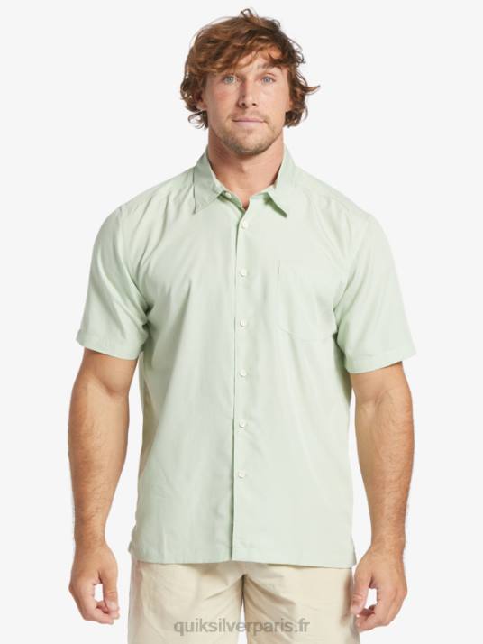 Hommes Quiksilver chemise à manches courtes waterman kings cliff D6PT286 kingscliff vert subtil