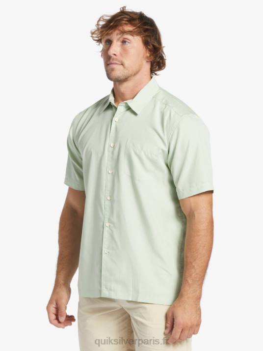 Hommes Quiksilver chemise à manches courtes waterman kings cliff D6PT286 kingscliff vert subtil