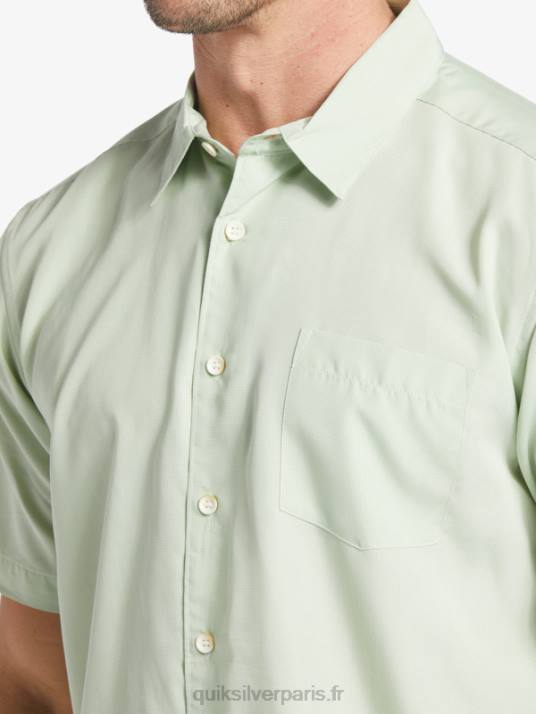 Hommes Quiksilver chemise à manches courtes waterman kings cliff D6PT286 kingscliff vert subtil