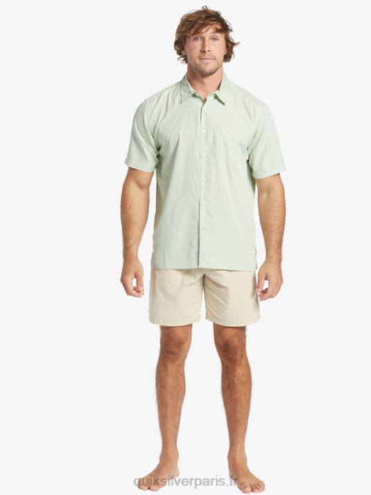 Hommes Quiksilver chemise à manches courtes waterman kings cliff D6PT286 kingscliff vert subtil