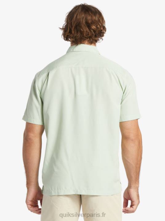 Hommes Quiksilver chemise à manches courtes waterman kings cliff D6PT286 kingscliff vert subtil