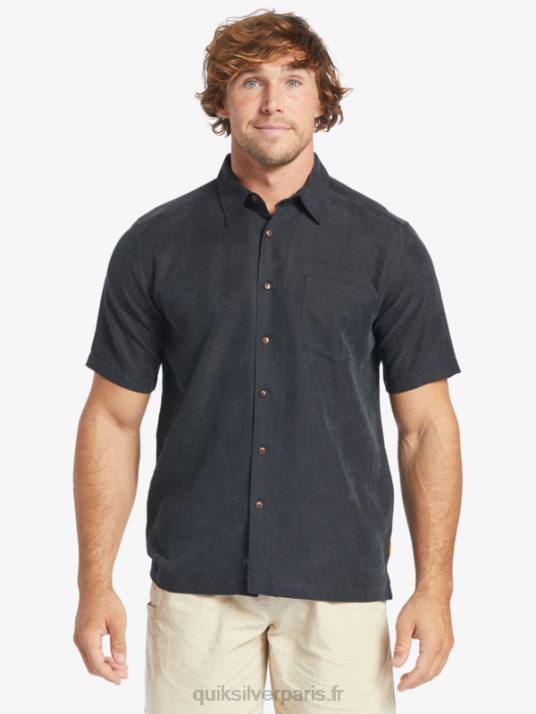 Hommes Quiksilver chemise à manches courtes waterman manele bay D6PT798 noir