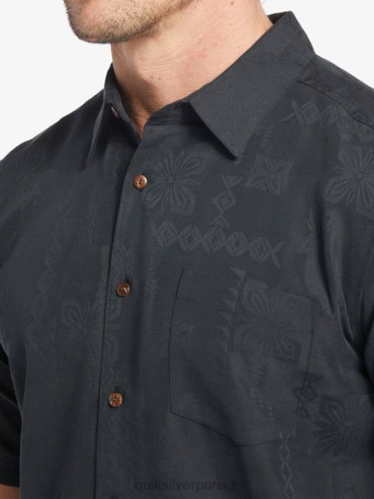 Hommes Quiksilver chemise à manches courtes waterman manele bay D6PT798 noir